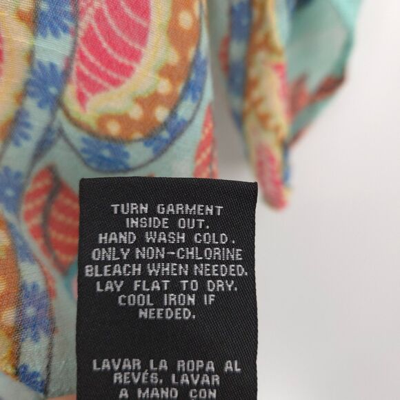 Zac and Rachel paisly print crochet tunic top Size 2X mint green 3/4 sleeve Boho - Picture 6 of 7